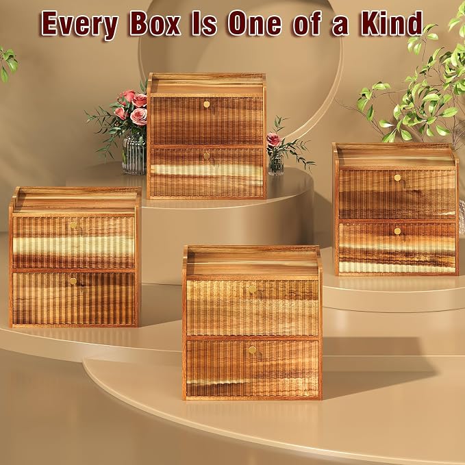 Trironsun Acacia Bread Box for Kitchen Countertop Wood Bread Storage Container Bin Double Layer BreadBox Farmhouse Large Capacity Food Organizer (Acacia Wood) - Image 9