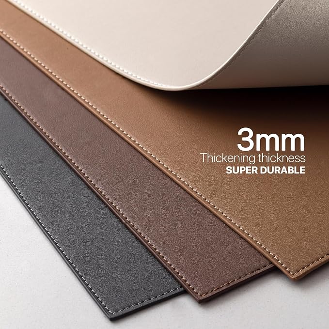 Baroyal Faux Leather Placemats Set of 8 Vinyl Washable Wipeable Table Mats for Kitchen Dining Table Heat Resistant Waterproof Indoor/Outdoor Placemats Non-Slip Easy Clean Place Mats-Almond Birch - Image 5