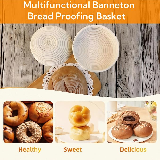 Banneton Bread Proofing Basket Set of 6 with Cloth Liner, 6 Inch, Round | Banneton Basket, Mini Sourdough Rattan Bowl for Sourdough Bread Baking for Home Bakers and Professionals - Image 7