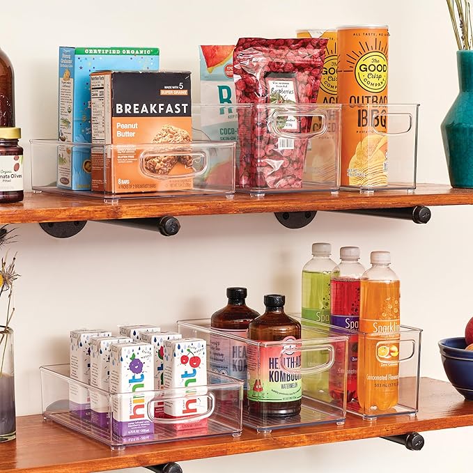 iDesign Stackable Pantry Bins, 2 Small, 2 Medium, and 2 Large Bins, 6 Pack, Clear, Made in USA - Image 3