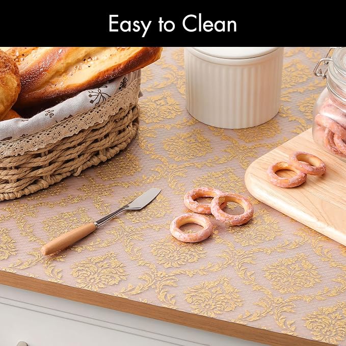 Cooyes Shelf Liner for Kitchen Cabinets – Non-Adhesive Waterproof Drawer Liner – Durable EVA Material Easy-to-Cut Shelf Paper for Refrigerator, Cupboard, Dresser with Modern Pattern - Image 7