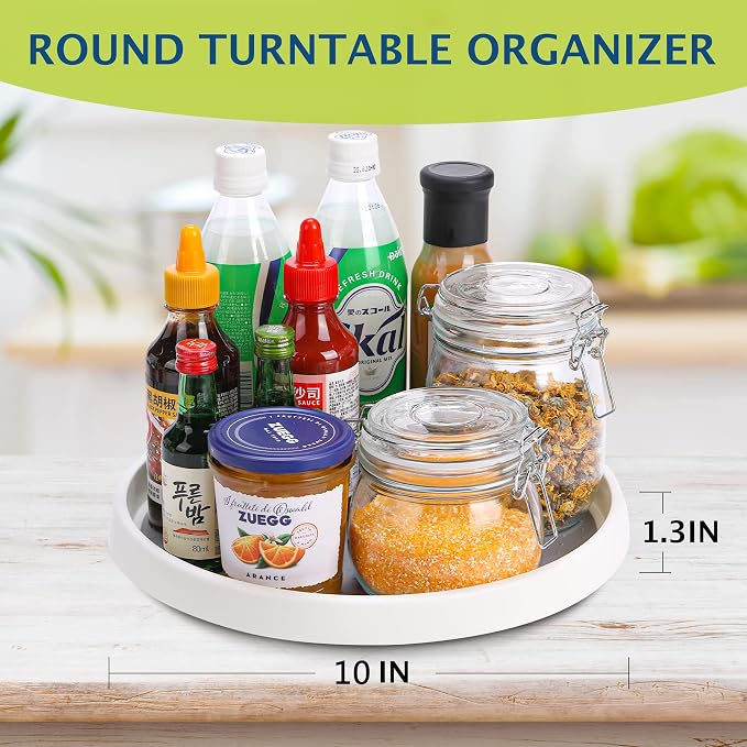 2 Pack 3 Tier Expandable Spice Rack Organizer, Set of 4, 10 Inch Non-Skid Lazy Susan Organizer for Cabinet, Pantry Organization, Kitchen Storage, Bathroom Sink Cabinet, Refrigerator, Spice Rack - Image 6