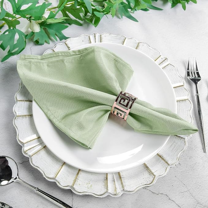 Efavormart Premium Cloth Napkins Set of 25, 20x20 Inch Sage Green Seamless Dinner Napkins, Washable Linen Table Napkin Cloth with Hemmed Edges for Weddings, Party and Banquet - Image 7