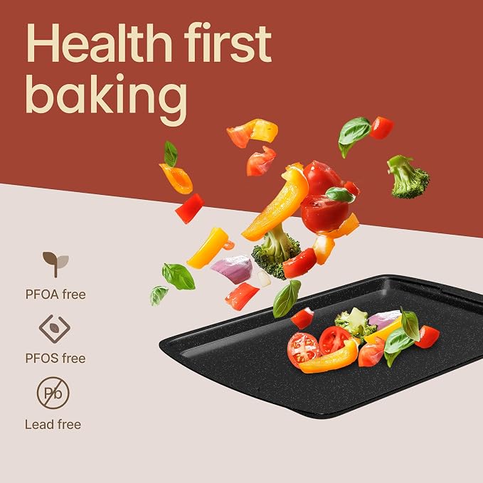 Bakken Swiss - Bakeware Set – 6 Piece – Stackable, Deluxe, Non-Stick Baking Pans for Professional and Home Cooking – Carbon Steel, Gray Stone Coating - Image 6