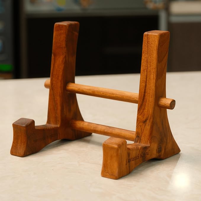 Chopping Board Stand – Teak Wood – Premium Handmade Holder Organizer for Boards, Drying Rack, Single or Dual Slot, Fits Thick Boards, Air-Dry Base (1 Slot (2.4 in Thickness) - 2 Pieces) - Image 7