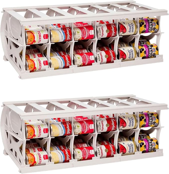 Cansolidator Pantry Plus - 2-Pack Can Organizer for Pantry, Stackable Soda Can Storage for Kitchen, Holds 60 Cans of Food or Soda by ShelfReliance