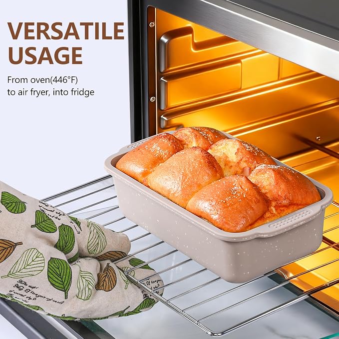 Vinino 6-Piece Baking Pans Set Nonstick, Bakeware Set includes Silicone Muffin, Loaf, Cake Pans with Metal Reinforced Frame. And includes Carbon Steel Roasting Pan, Cookie Sheet for Oven - Image 8
