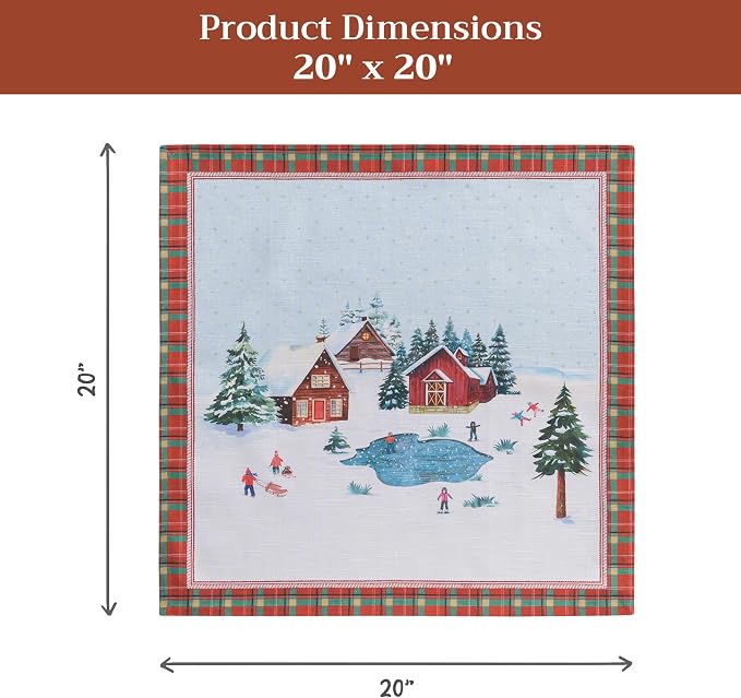 Maison d' Hermine Cloth Napkins Set of 4 Reusable 100% Cotton (20" x 20") | Everyday Square Napkins Cloth Washable Dinner Wedding Restaurant Hotel Kitchen Thanksgiving Christmas - Megeve - Image 7