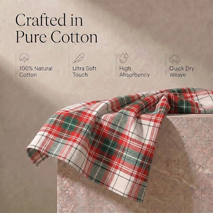Urban Villa KitchenTowels Cotton DishTowels 20”x30”(Set of 6) Christ Check - Image 4