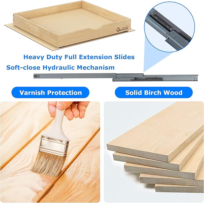 WelFurGeer Soft Close Pull Out Drawers for Cabinets, 23" W x 21" D Pull Out Cabinet Drawer with Heavy Duty Slides, Pull Out Cabinet Organizer, Cabinet Pull Out Shelves, Pull-Out Home Organizers - Image 4