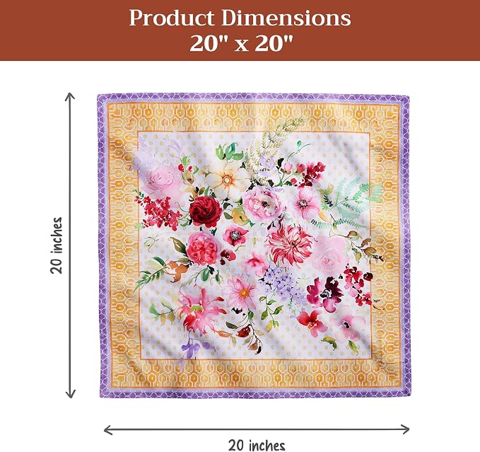 Maison d' Hermine Cloth Napkins Set of 4 100% Combed Cotton (20" x 20") | Everyday Square Napkins Cloth Washable Dinner Party Wedding Restaurant Hotel Kitchen Spring Summer - Summer Joy - Image 5