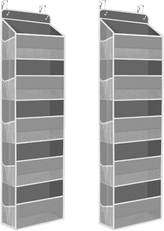 2 Pcs Over The Door Organizer Large Capacity Hanging Storage Room Organizer | 40 lb Capacity, Ultra-Sturdy, Foldable, Mesh Design with Clear Window, Space-Saving Organizer for Pantry, Nursery & Closet by SpaceHacks