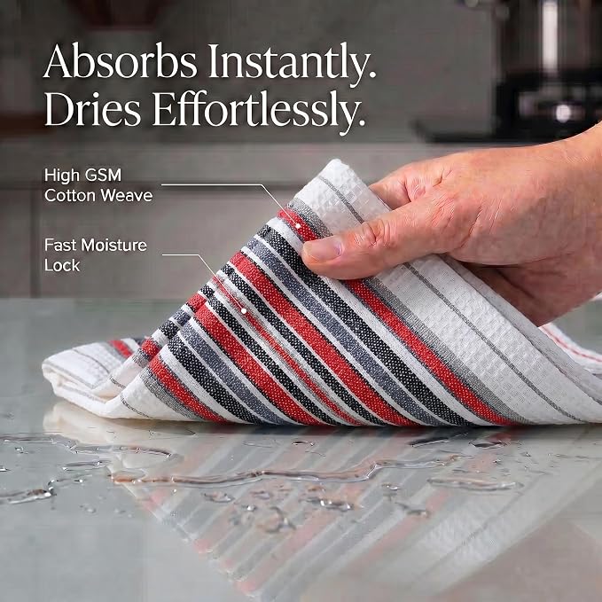 Urban Villa Kitchen Towels Cotton Dish Towels 20”x30” (Set of 6) White - Image 2
