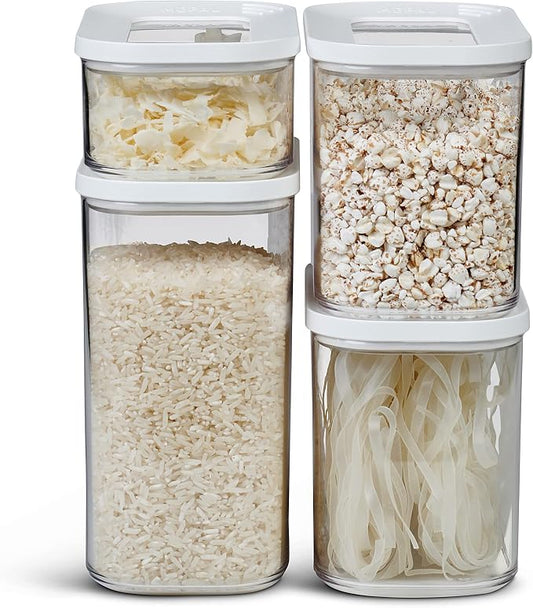 Mepal Food Storage Container 4-Piece Set - Food Containers - Kitchen Container & Organizer - Stackable & Airtight Food Storage Container - 2x 1000 ml, 1x 1500 ml & 1x 425 ml- White by MEPAL