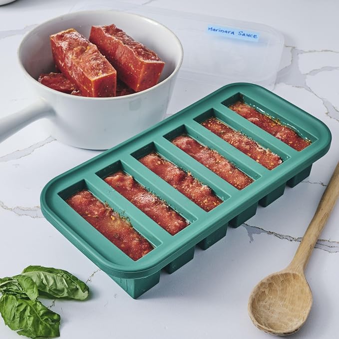 Souper Cubes 1/2 Cup Silicone Freezer Mold with Lid, Kale, 1-Pack | 100% Platinum-Cured Silicone Freezer Cube, Oven & Microwave Safe, Perfect for Freezing Broth, Sauces, Sides and More - Image 3