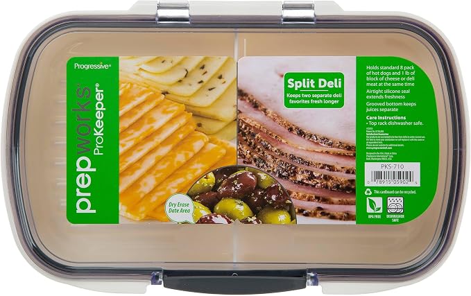 ProKeeper Split Deli Food Storage Container with Air-Tight Silicone Seal and Dry Erase Compatible Lid, 11.75 - Image 7