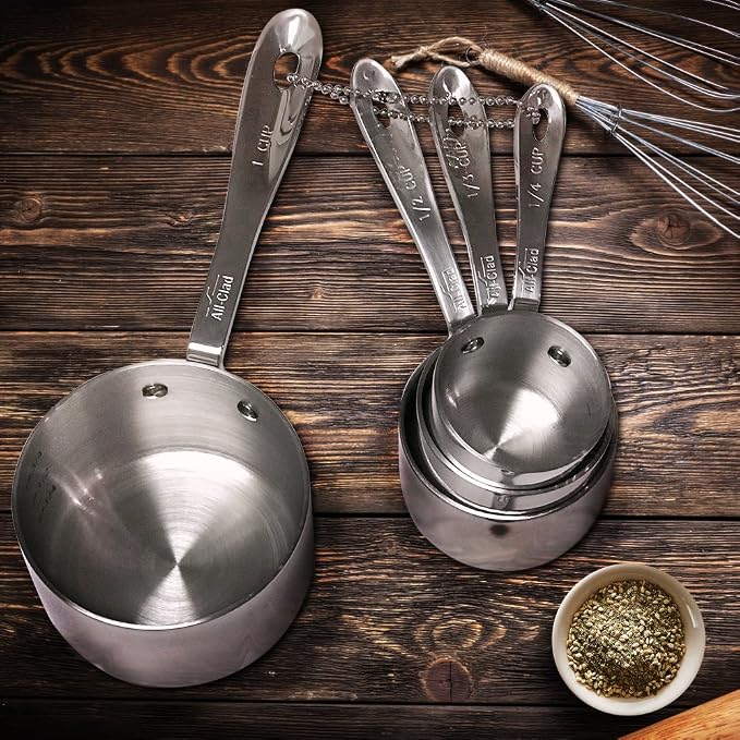 All-Clad Stainless-Steel 8 pc. Standard-Size Measuring Cup & Spoon Combo Set - Image 4