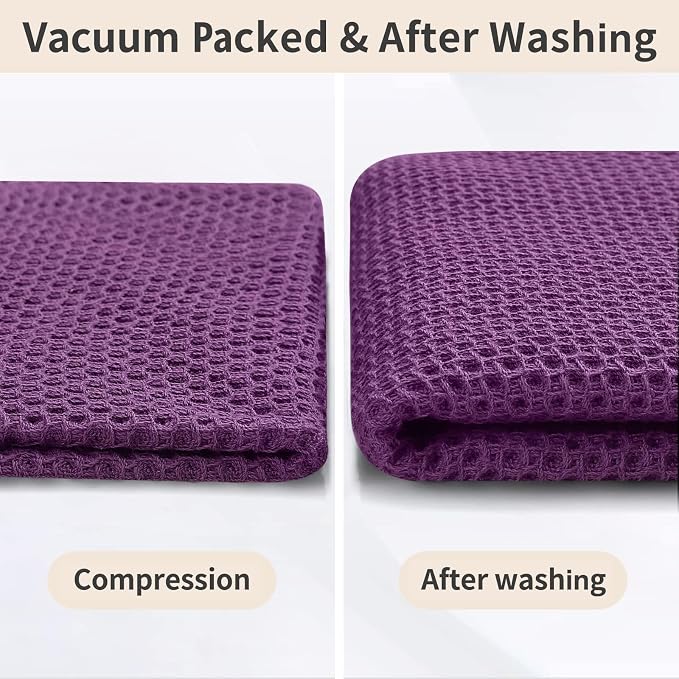 Homaxy 10 Pack 100% Cotton Kitchen Towels and Dishcloths Set, Purple | 12 x 12 Inches and 13 x 28 Inches Kitchen Towels Set, Ultra Soft Absorbent Dish Cloths for Washing Dishes - Image 8