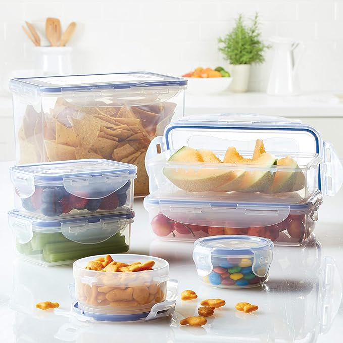 Lock & Lock Airtight Food Storage Containers with Lids, 38-Piece Set | BPA-Free, Airtight Seal, Dishwasher Safe, Great for Pantry Organization and Meal Prep, in Clear - Image 7