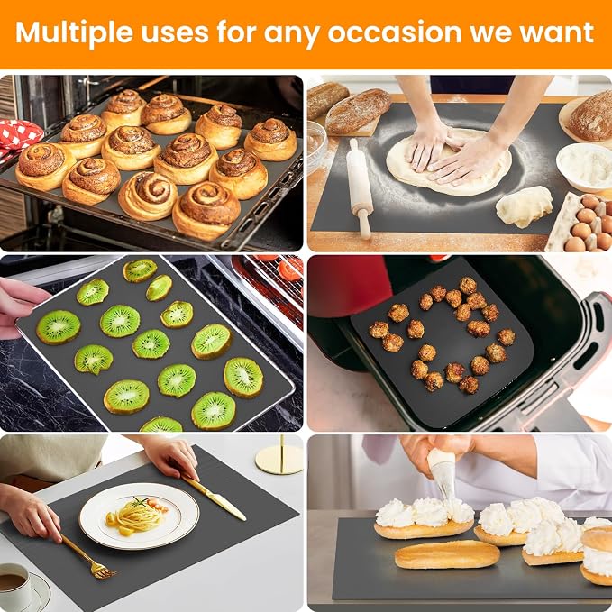 Cut to Size Silicone Baking Baking Mat Roll-Best German Silicone - Non-slip Silicone Pastry Mat, Non-Stick Reusable Air Fryer Linner, Counter Mat, Oven Liner, Freeze Dryer Mat - Image 7