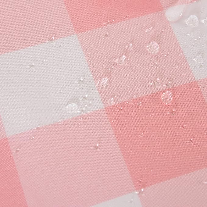 Cupuamon 2 Pack Waterproof Polyester Fabic Rectangle Checkered Tablecloth，60x120 Outdoor Table Cloth，Oil Stain Prevention Table Cloth for Pinics and Parties（Pink and White） - Image 5