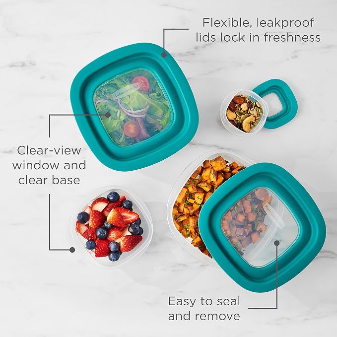 Rubbermaid EasyFindLids with Press & Lock Leak Proof Lids Food Storage Set, Meal Prep Containers, 12 Piece - Image 4