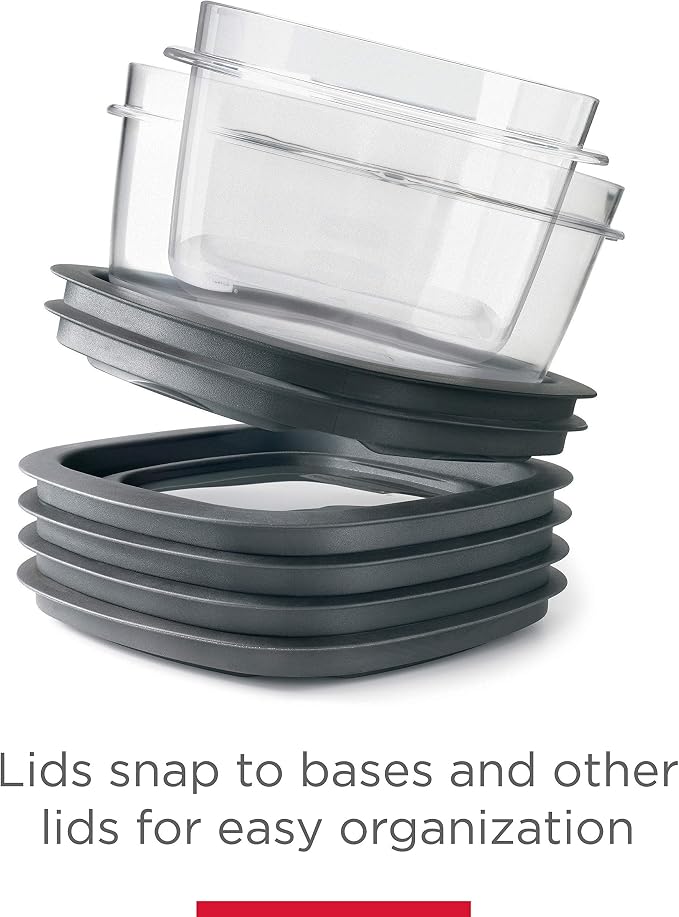 Rubbermaid Premier Food Storage Container, 10 Piece Set, Grey, BPA-Free, Microwave & Dishwasher Safe - Image 5
