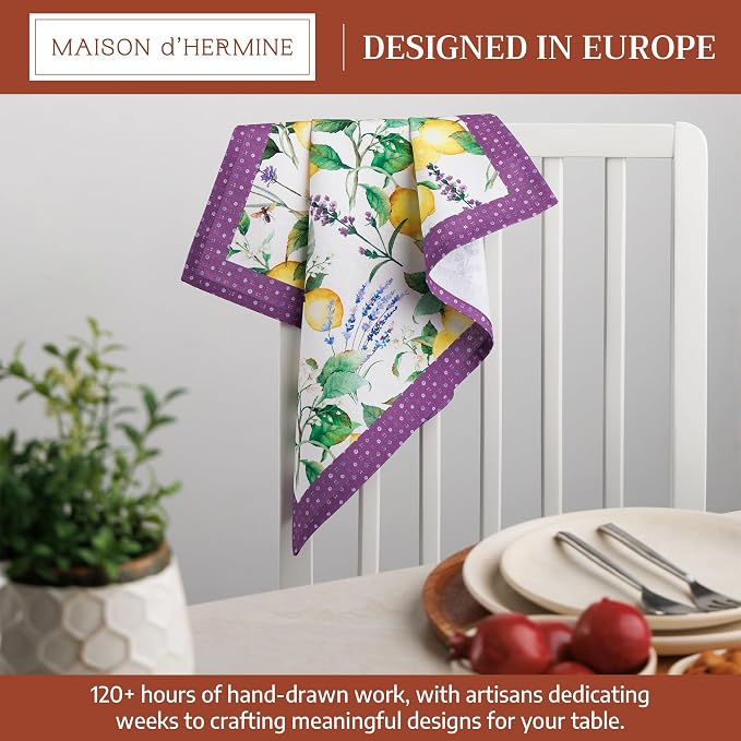 Maison d' Hermine Cloth Napkins Set of 4 Reusable 100% Cotton (18" x 18") | Everyday Square Napkins Cloth Washable Dinner Party Wedding Restaurant Hotel Kitchen Spring Summer - Sivergue - Image 2