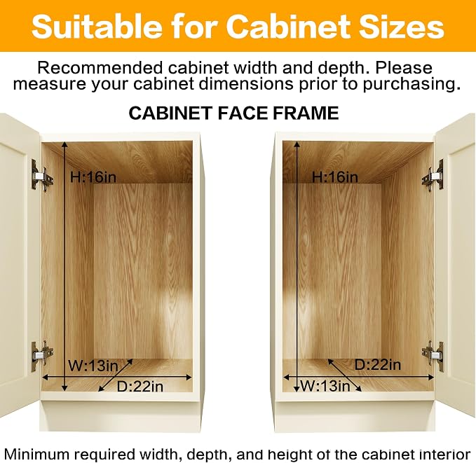 2-Tier Kitchen Cabinet,Pull Out Cabinet Organizer,Shelf and Drawer Organizer Slide Out Pantry Storaqe Basket in Multiple Sizes (12" W x21 D) - Image 3