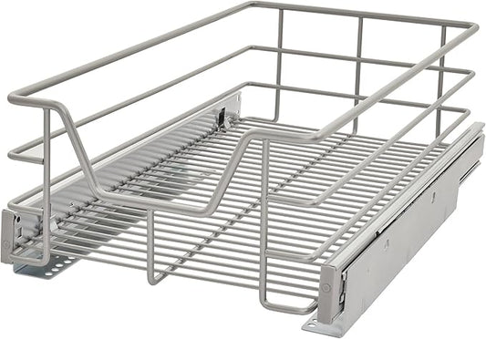 ClosetMaid 32101 Premium 11.5-Inch Wide Kitchen Single Tier Cabinet Pull Out Basket, Platinum by Unknown