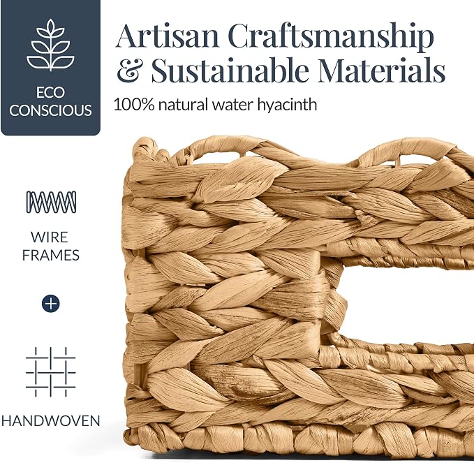 Best Choice Products 9x12 Scalloped Shelf Baskets, Woven Storage Bins, Storage Organizers for Pantry, Living Room, Bedroom, Nursery & Laundry, 4 Pack - Natural - Image 4