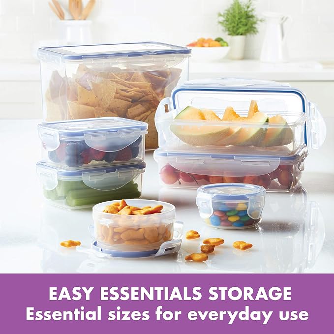 Lock & Lock Airtight Food Storage Containers with Lids, 38-Piece Set | BPA-Free, Airtight Seal, Dishwasher Safe, Great for Pantry Organization and Meal Prep, in Clear - Image 3