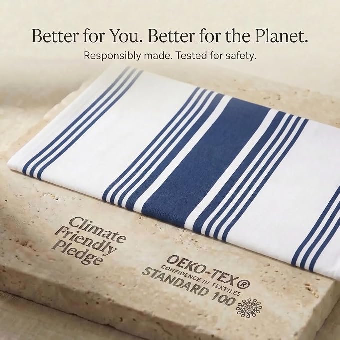 Urban Villa Kitchen Towels Cotton Dish Towels 20”x30” (Set of 6) Blue White - Image 9