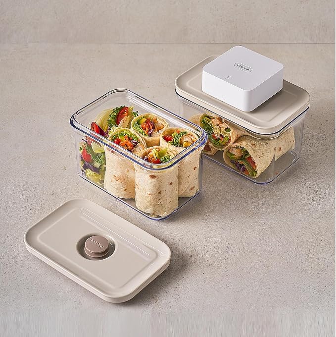 VAKUEN Premium Airtight Food Storage Container. Special Edition Mercury Color 8P/Set. 7pcs Container and Vacuum Sealer. Patented Double Silicone Lining, 100% Leak Proof, BPA-FREE - Image 7