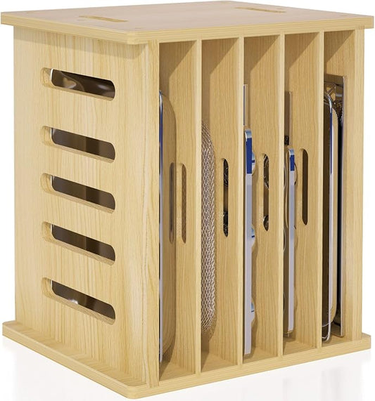 6 Tier Wooden Tray Dividers for Cabinets | Baking Cookie Sheet Organizer, Vertical/Horizontal Cabinet Dividers for Pots, Cutting Board, Kitchen Organizers and Storage by Exttlliy