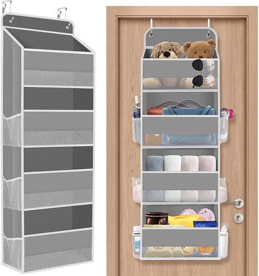 SpaceHacks 1 Pack Over The Door Organizer Hanging Storage Room Organizer | 40 lb Capacity, Ultra-Sturdy, Foldable, Mesh Design with Clear Window, Space-Saving Organizer for Pantry, Nursery & Closet by SpaceHacks