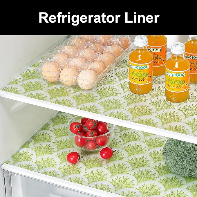 Cooyes Shelf Liners for Kitchen Cabinets, Refrigerator Liners Waterproof & Oil-Proof Kitchen Cupboard Liner Drawer Mats EVA Material Non Adhesive Fridge Liner for Shelves（17.5" W x 360" L） - Image 4