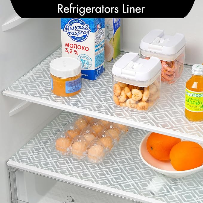 Cooyes Shelf and Drawer Liner for Kitchen Cabinets – Non-Adhesive, Waterproof, Non-Slip Cabinet Liners for Scratch Protection, Desk, Refrigerator, Shelves, Drawers with Modern Pattern - Image 8