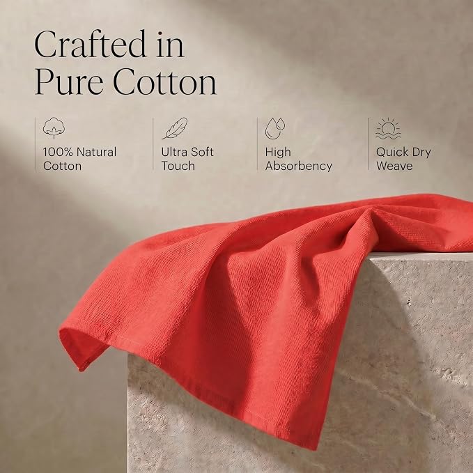 Urban Villa Kitchen Towels Cotton Dish Towels 20”x30” (Set of 6) Red - Image 4