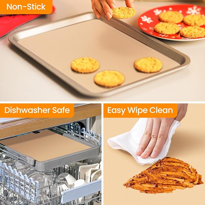 Silicone Baking Mat Roll- Heat Resistant Baking Macaron Bread Mat, Non-stick Silicone Pastry Mat, Non Slip Kitchen Countertop Protector Mat, Pan Liner, Silicone Mat Roll - Image 4