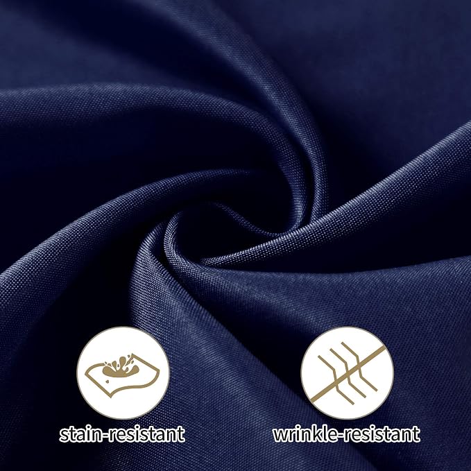 50pcs Polyester Cloth Napkins - 17 x 17 inch Navy Dinner Washable Napkins with Hemmed Edges for Restaurant/Wedding/Hotel(50,Navy) - Image 2