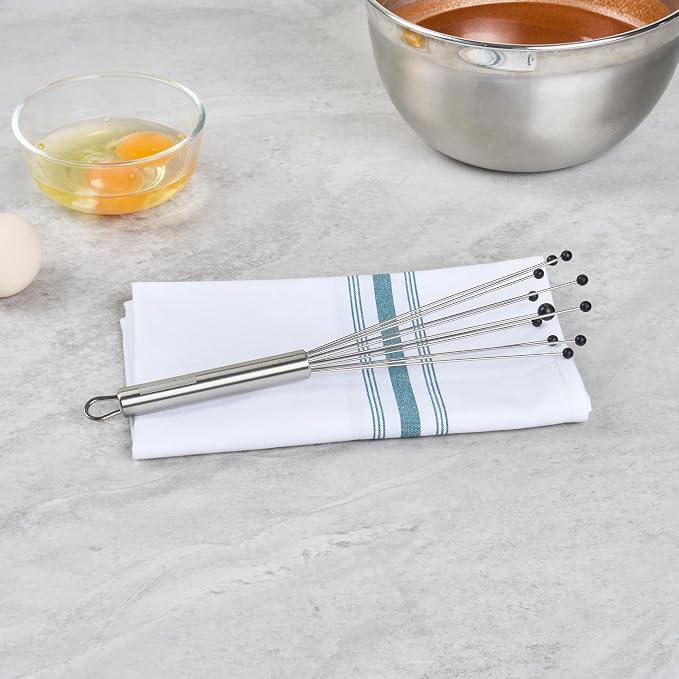 Restaurantware 10.5 in Stainless Steel Ball Whisk with Silicone Tips - 6 Pack - German Standard Sauce & Gravy Whisk, Non-Scratch, Dishwasher Safe - Non-Stick Safe Silicone Ball Whisk for Baking - Image 3