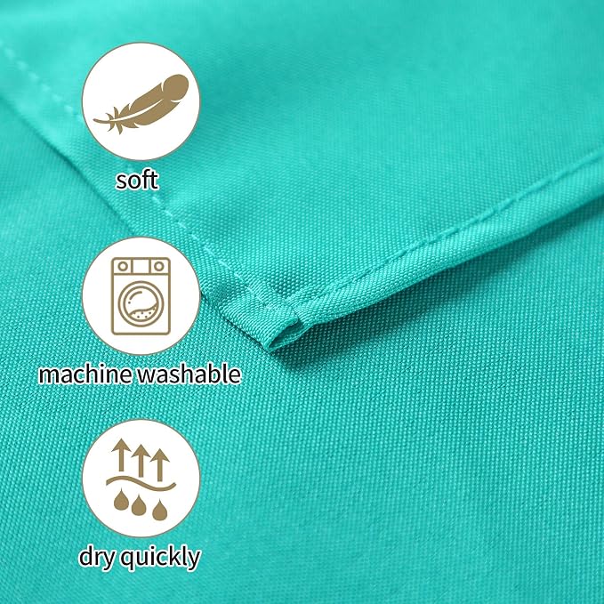 50pcs Polyester Cloth Napkins - 20 x 20 inch Turquoise Dinner Washable Napkins with Hemmed Edges for Restaurant/Wedding/Hotel(50,Turquoise) - Image 3
