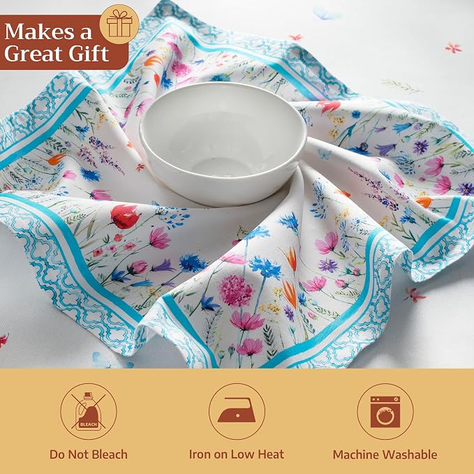 Maison d' Hermine Cloth Napkins Set of 4 Reusable 100% Cotton (20" x 20") | Everyday Square Napkins Cloth Washable Dinner Party Wedding Restaurant Hotel Kitchen Spring Summer - Flower In The Field - Image 5