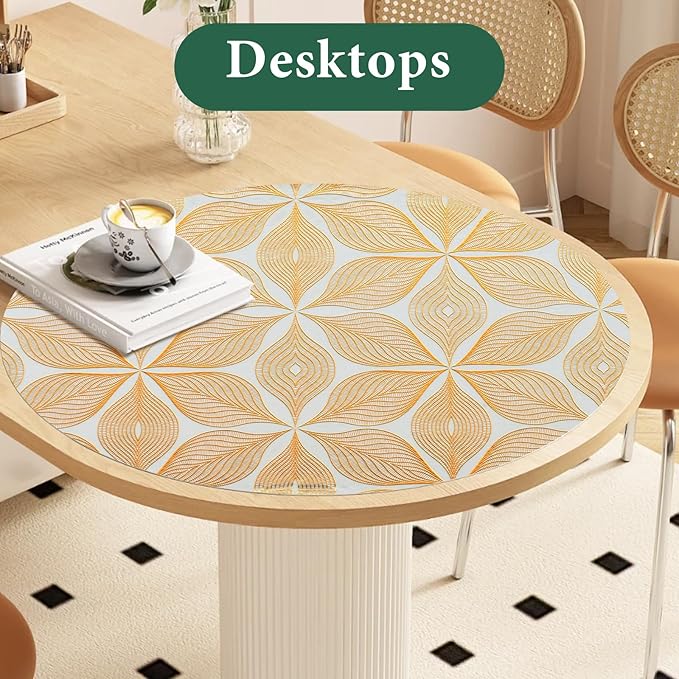 3D Drawer and Shelf Liner for Kitchen Cabinet: 23.6 in X 20 Ft Waterproof | Shelf Paper Non Adhesive Refrigerator Liners Golden Leaf Easy Liners for Bathroom with Knife Tape Measure - Image 4