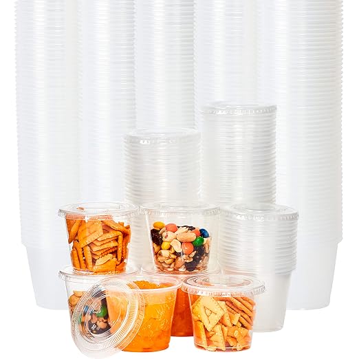 Leakproof BPA-Free 5.5 oz Souffle Cups and Lids 200 Pk. Stackable Portion Containers for Sampling, Salad Dressing, Sauces, Jello Shot. Plastic Food Prep Supplies for Restaurant Cafe Catering Deli. by FoodRestaurantSupplies