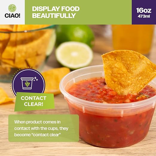 CIAO! 16oz PP Injection Molded Soup-Deli Container with LLDPE Lid, Microwavable and BPA Free (240/240 combo pack) - Image 6