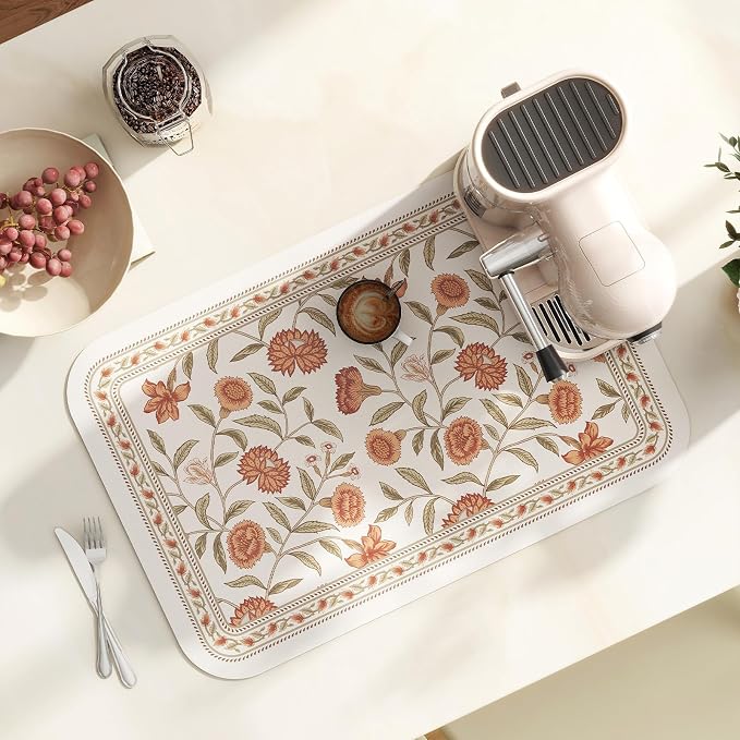 Vinyl Waterproof Placemats Set of 6 Rectangular,12"*17"-Albano A | Wipeable Beautiful Print Place Mats,Stain Resistant,Heat Resistant,Everyday Meals,Kitchen,Dinning,Holiday,Decor - Image 2