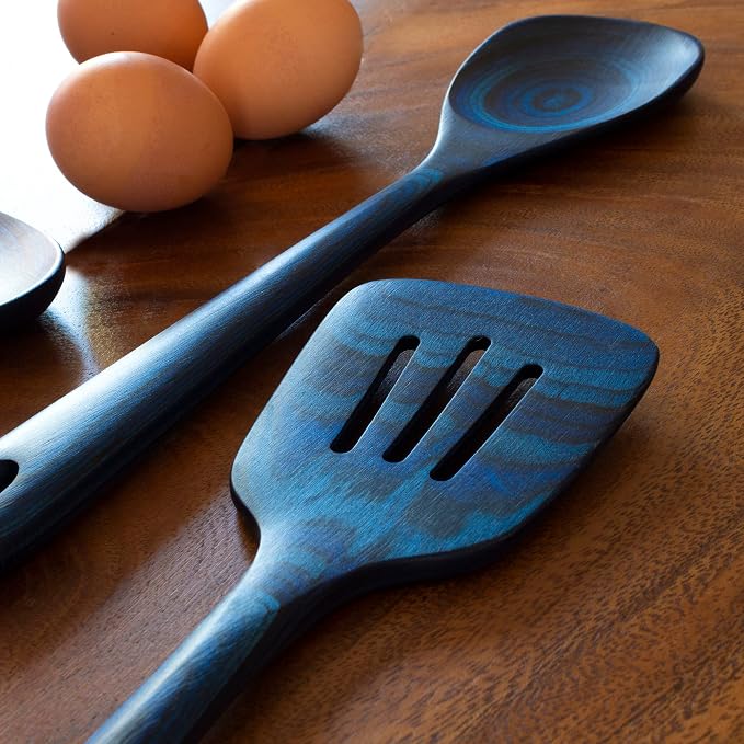 Totally Bamboo Baltique Malta Collection 12-1/2" Wooden Slotted Spatula, Safe for Nonstick - Image 3