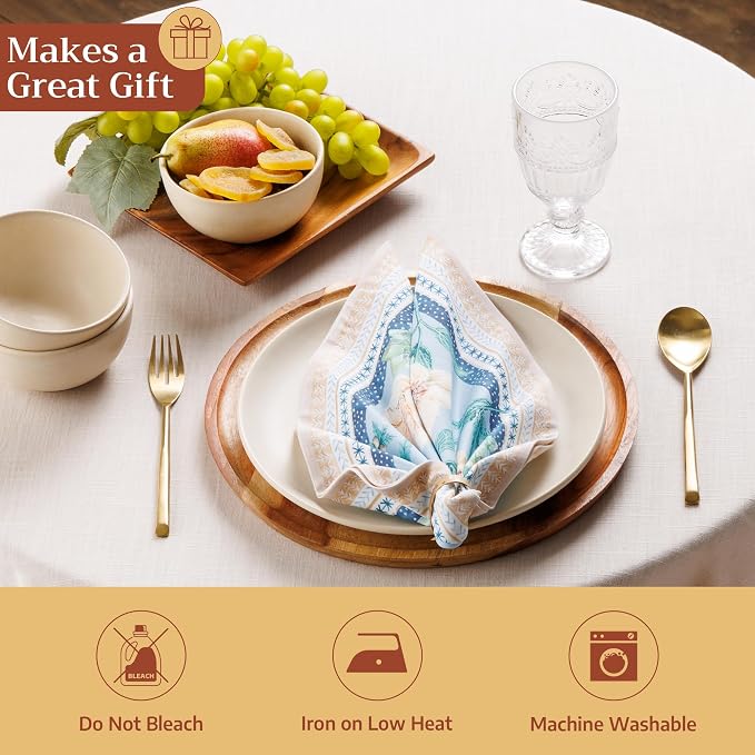Maison d' Hermine Cloth Napkins Set of 4 Reusable 100% Cotton (18" x 18") | Everyday Square Napkins Cloth Washable Dinner Party Wedding Restaurant Hotel Kitchen Spring Summer - Winter Floral - Image 5